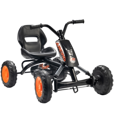 AIYAPLAY Kart Pedales Go Kart con Ruedas PP Marco de Acero Carga 30 kg para Niños y Niñas de 2-5 Años Negro