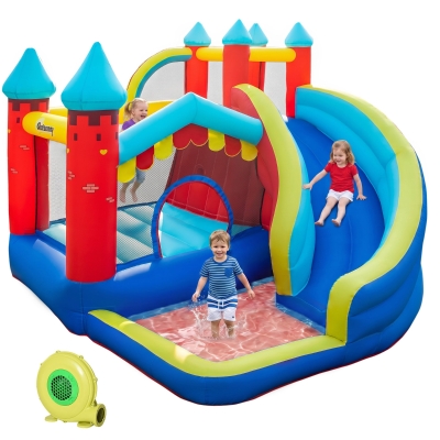 Outsunny Kids Bouncy Castle with Slide & Pool