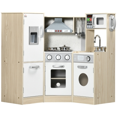 HOMCOM Kids Kitchen Playset with Accessories & Storage