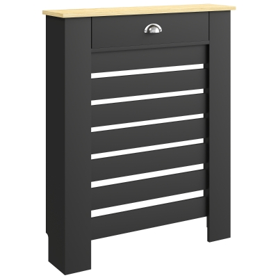 HOMCOM Radiator Cover with Drawer 95.5x78cm Black