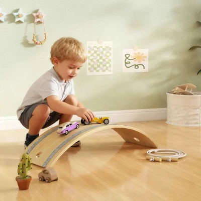AIYAPLAY Kids Wooden Balance Board with Rope, Felt, 3-6 Years