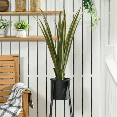 HOMCOM Artificial Agave Succulent in Pot 15x15x90cm Green