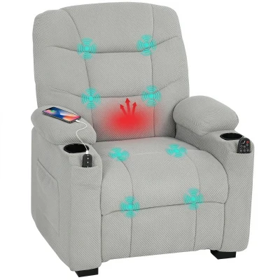 HOMCOM Electric Massage Recliner Chair with Heat Grey