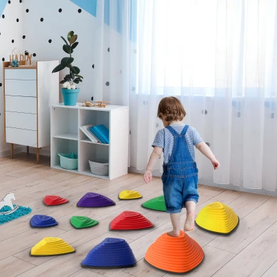 AIYAPLAY 11er-Set Trittsteine, rutschfestes Design, für drinnen & draußen, stapelbar, Bunt