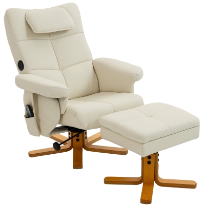 HOMCOM Fauteuil Massant Inclinable 135° avec Repose-pied et Coffre