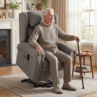 HOMCOM Velvet Electric Riser Recliner Chair Dark Grey