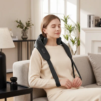 HOMCOM Cordless 4D Shiatsu Neck Massager with Heat, Home Car