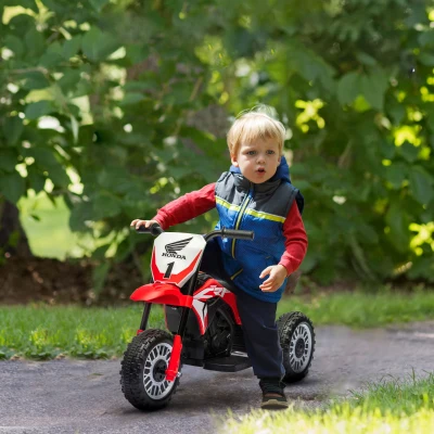 HOMCOM Mota Elétrica com Licença Honda CRF450RL Bateria 6V com Velocidade 3km/h Buzina e Som de Arranque 71x40,5x43,5 cm Vermelho