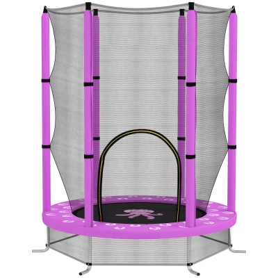 Kids Trampoline 140 x 140 x 190cm Purple