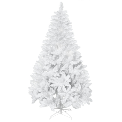 HOMCOM Albero di Natale Bianco con 550 Rami in PVC Ø102 x 180cm