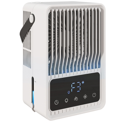 HOMCOM Portable Desk Fan with Humidifier RGB Light Black
