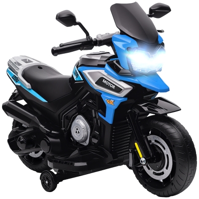 AIYAPLAY Moto per Bambini con Ruote Specchietti e Poggiapiedi Blu