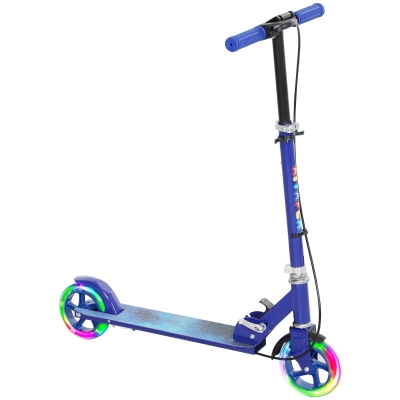 AIYAPLAY Trottinette Enfant 2 Roues LED Pliable Hauteur Réglable Bleu