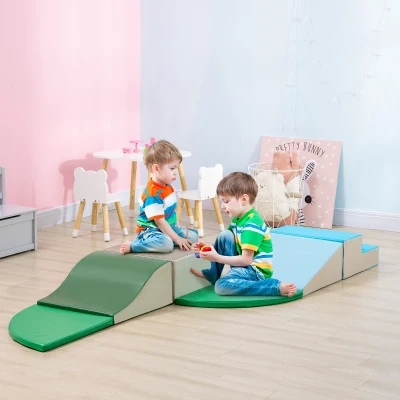 HOMCOM 6 Piece Soft Play Equipment Climb and Crawl Multicoloured