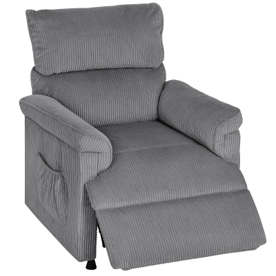HOMCOM Corduroy Electric Massage Recliner Chair - Grey