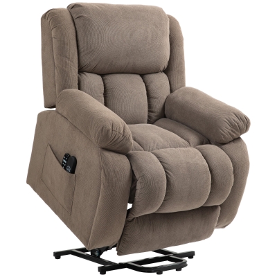 HOMCOM Electric Recliner Chair Massage Heat USB Light Brown