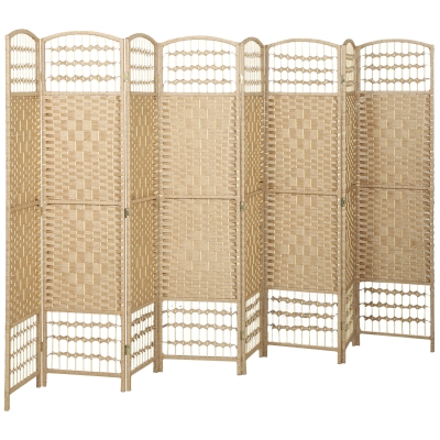 HOMCOM Paravent Bois 8 Panneaux 320x170cm Séparateur Pièce Naturel