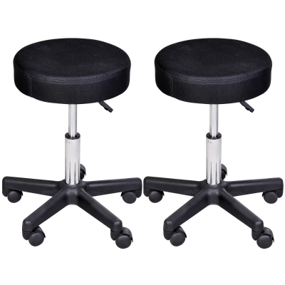 HOMCOM 2 Tabourets Massage Pivotants Réglables