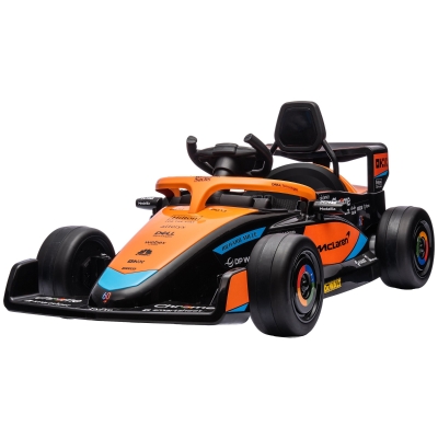 AIYAPLAY elektrische kinderauto, 12V, afstandsbediening, MP3, USB, dubbele motor, muziek, vering, 3-5 km/u, 3-5 jaar, Oranje