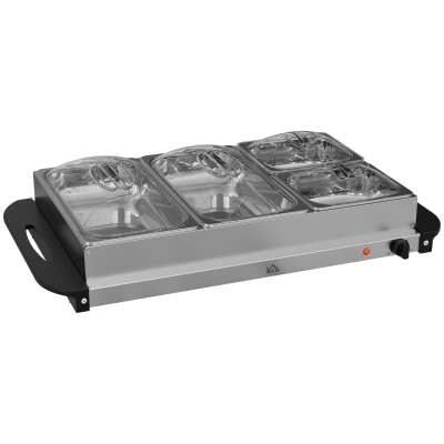 HOMCOM Electric Buffet Server 4 Tray 300W with Adjustable Temp