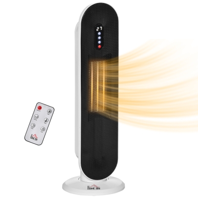 HOMCOM Stufa Elettrica Oscillante a 2 Modalità Bianco e Nero