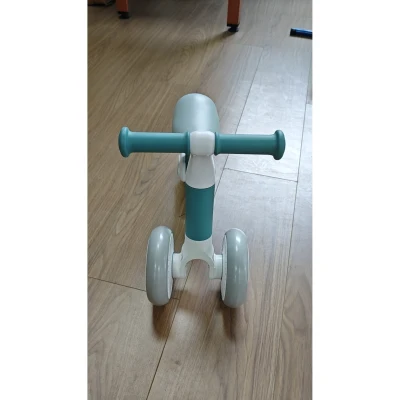 AIYAPLAY Bicicleta sin pedales para bebé 1-2 años Plegable, Asiento ajustable, Dirección limitada a 135°, Ruedas EVA silenciosas, 52x23x36,5 cm, Azul