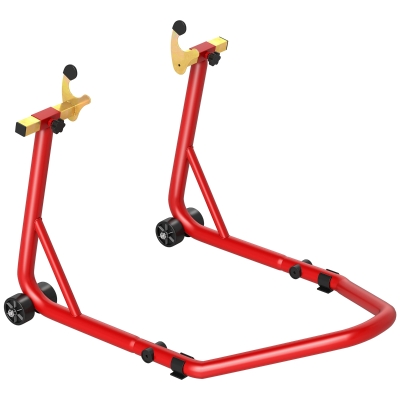 HOMCOM Bloque Roue Moto Acier 544kg Rouge Ajustable