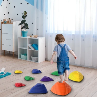 AIYAPLAY 9-delige Trittsteinen, antislip ontwerp, voor binnen & buiten, stapelbaar, Kleurrijk