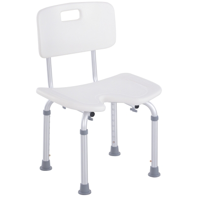 HOMCOM Adjustable Bath Stool Aluminum Non-Slip 8-Level