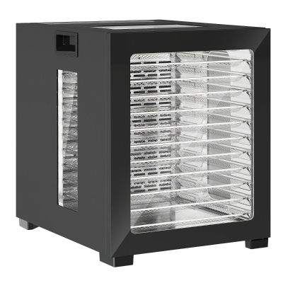 HOMCOM Dörrautomat Dörrgerät, 850 W, 40-70°C Temperaturregler, 48 Std. Timer, 12 Einlegefächer Edelstahl Schwarz