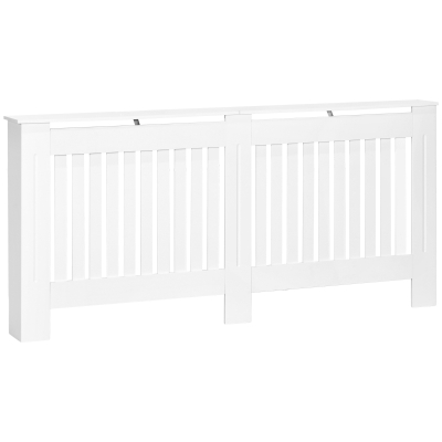 HOMCOM Copritermosifone a Doghe in MDF 172x19x81 cm Bianco