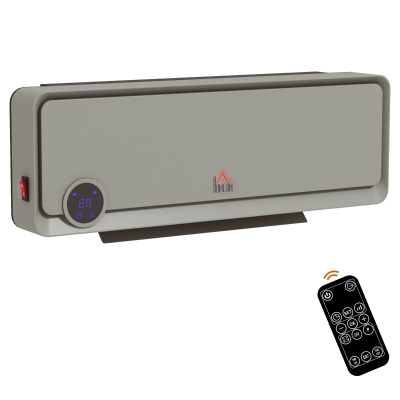 HOMCOM Electric Space Heater 1000W/2000W Grey