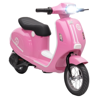 AIYAPLAY 24V Kids Electric Motorbike with LED Lights Pink
