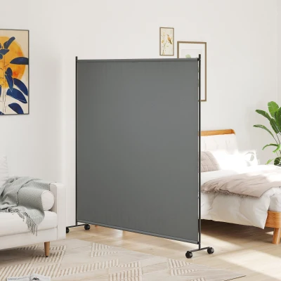 Outsunny Paravent Extérieur sur Roulettes Gris 183x30x181 cm