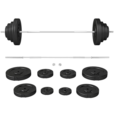 HOMCOM Set bilanciere 8 Dischi 70kg Totali, Nero