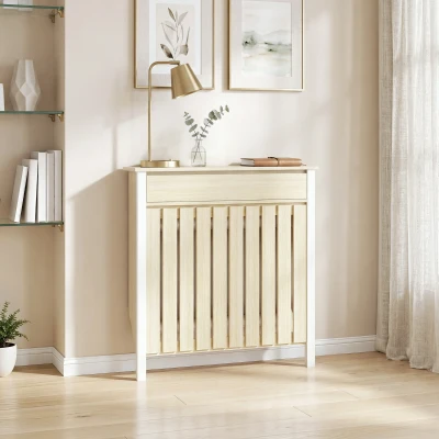 HOMCOM Radiator Cover Rustic Oak 93x88.5cm