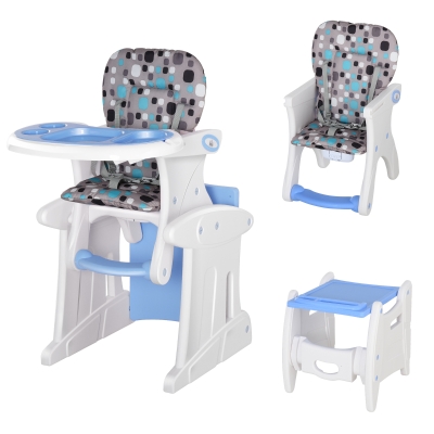 HOMCOM 2 in 1 Convertible High Chair Blue