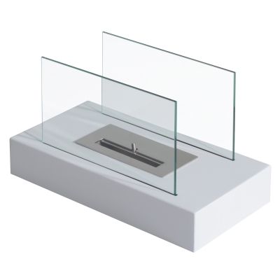 HOMCOM Camino a bioetanolo 35cm x 18cm x 21cm Bianco