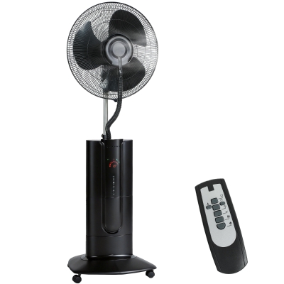 HOMCOM Ventilatore a Piantana con Nebulizzatore 45x38x130 cm Nero