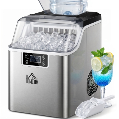 HOMCOM Macchina del Ghiaccio da 24 Cubetti con Display LCD