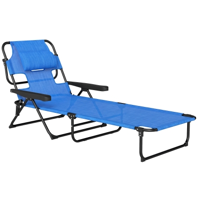 Outsunny Sdraio da Giardino Pieghevole con Schienale Regolabile