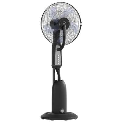 HOMCOM Ventilator met Nevelsprayfunctie, 3 Liter-Tank, 75 Graden Draaibaar, 3 Snelheden, Verrijdbaar, 125 cm, Zwart