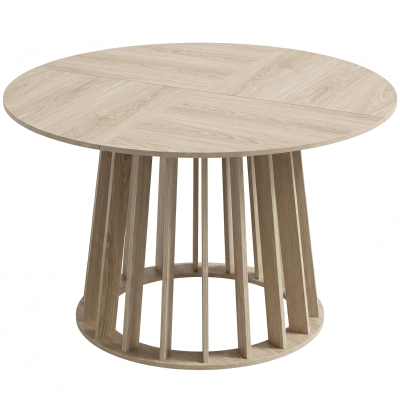 HOMCOM Table Ronde Bois Ø120cm 4-6 Pers Cuisine Salle à Manger