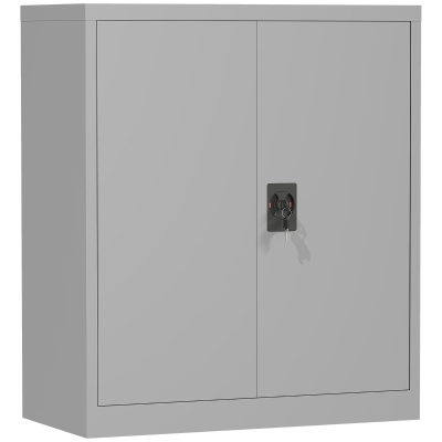 Vinsetto Armoire Mobile Acier Gris 80x40x92,5cm avec Serrure
