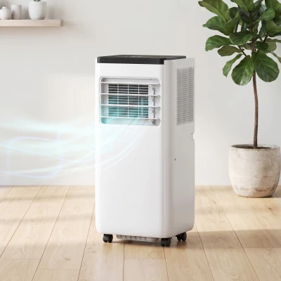HOMCOM Aire Acondicionado Portátil 10.000 BTU 4 en 1 Enfriamiento Deshumidificador Ventilador con WiFi para 30 m² Blanco