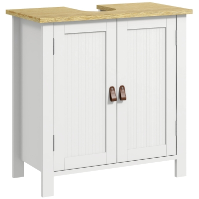 kleankin Mobile Sottoavabo per Bagno 2 Ante, Ripiano Regolabile