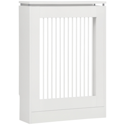 HOMCOM Cubierta de Radiador Cubre Radiador Moderno Pintado de MDF con Estante Superior para Salón Dormitorio 60x18x84 cm Blanco