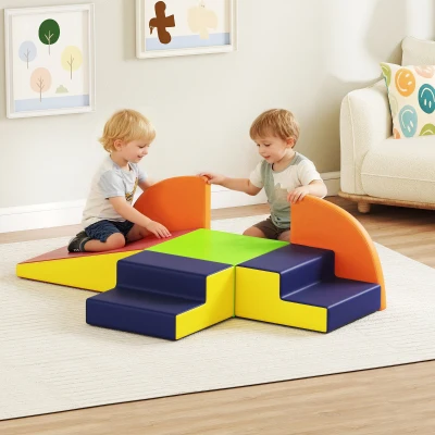 AIYAPLAY Conjunto de 6 Blocos de Espuma para Crianças com Base Antiderrapante para Escalar e Gatinhar Multicolor