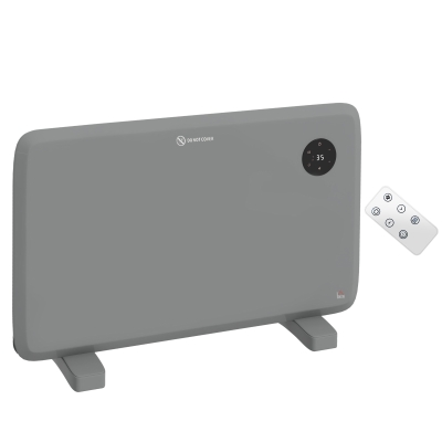 HOMCOM 1200W Electric Convector Heater Grey, Freestanding/Wall-Mounted