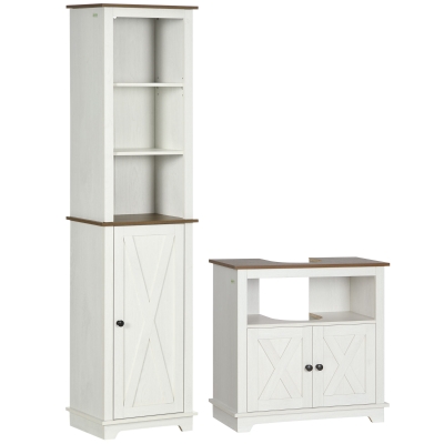 Bathroom Furniture Set 39.5W x 30D x 160Hcm Ash Wood Effect